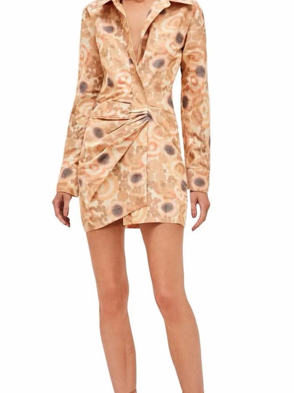 Alexis Abstract-Print Draped Mini Dress